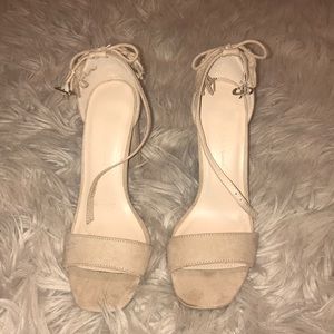 Nude chunky heels